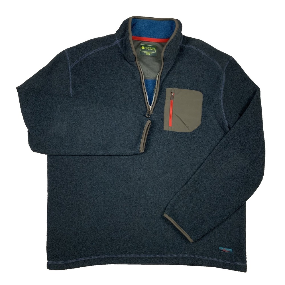 GH Bass Explorer Fleece Pullover‎ Mens XL Blue 1/4 Zip Outdoor Jacket